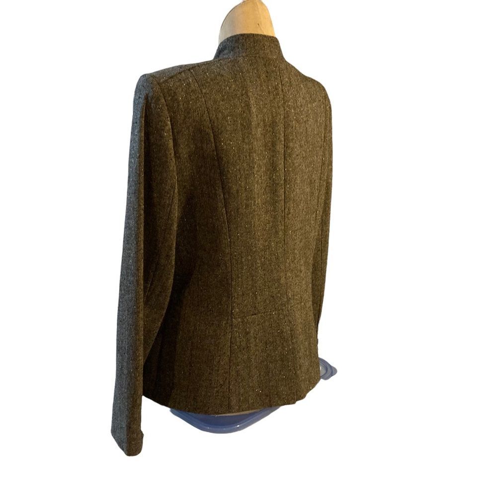 Style & Co blazer coat tweed wool blend metallic threads lined women’s size 12 - Picture 7 of 14